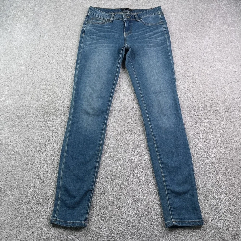 Prana Jeans Womens 4‎ Blue London Slim Low Rise Medium Wash Stretch Denim
